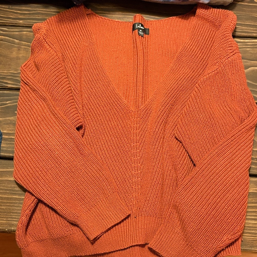 Burnt Orange V neck sweater